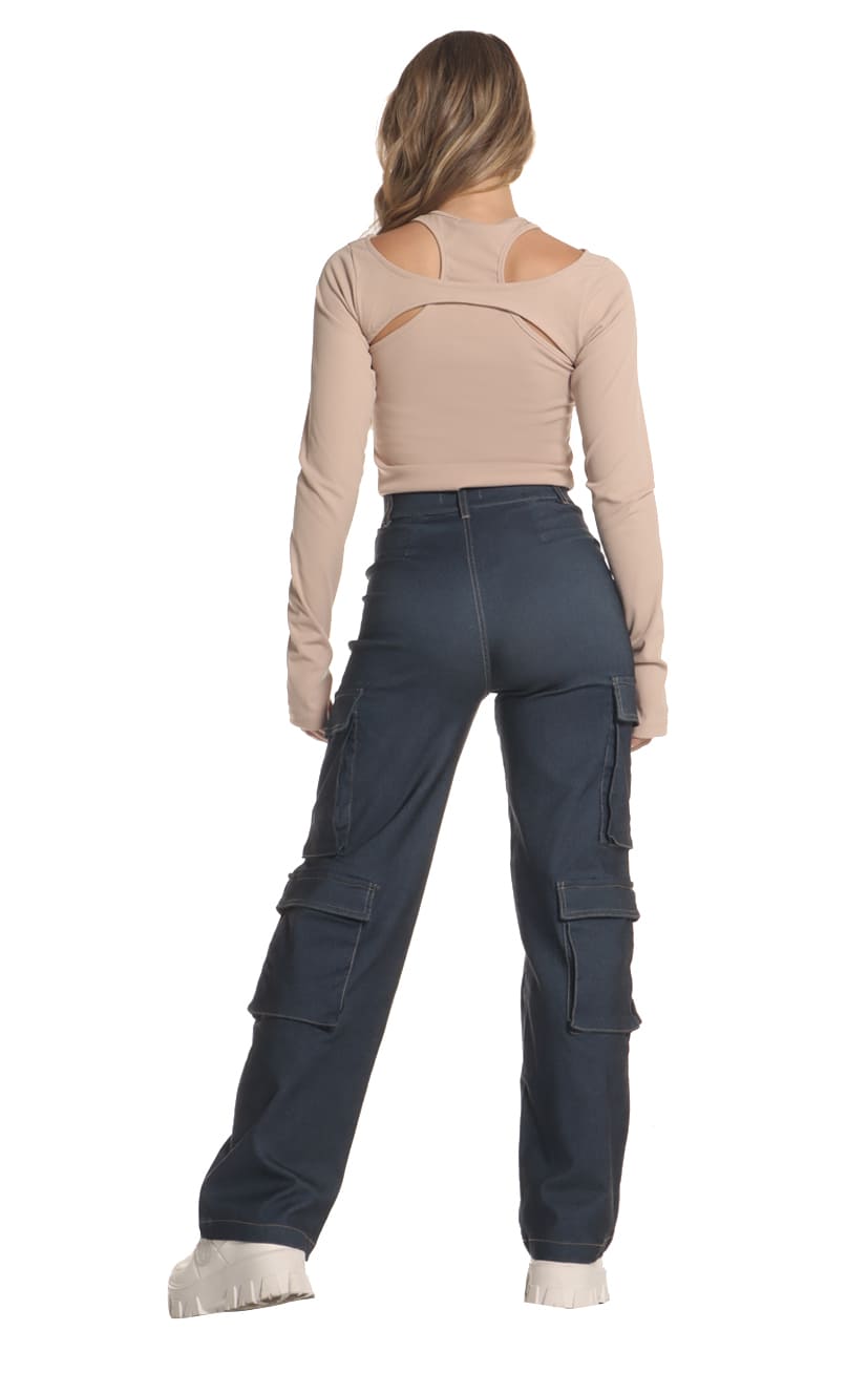 Pantalón Azul Cargo - Navissi Clothing ♡