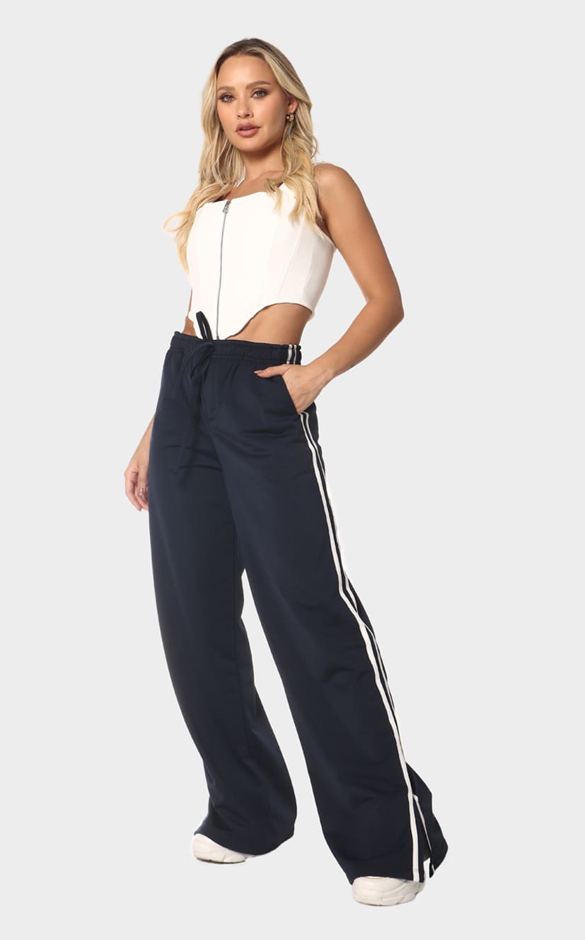 Pantalón Azul Líneas