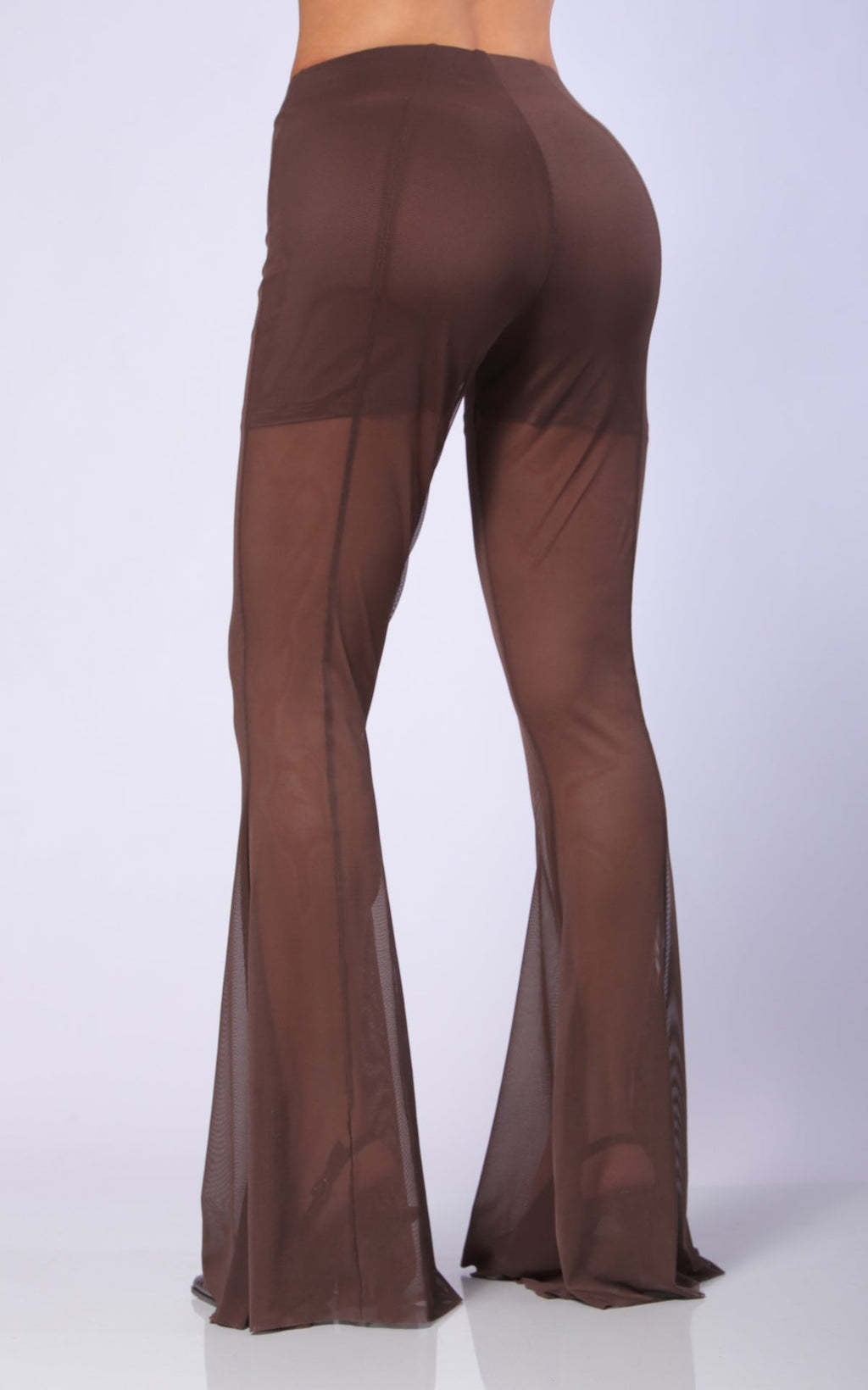Pantalón Café Flare Tiro Alto