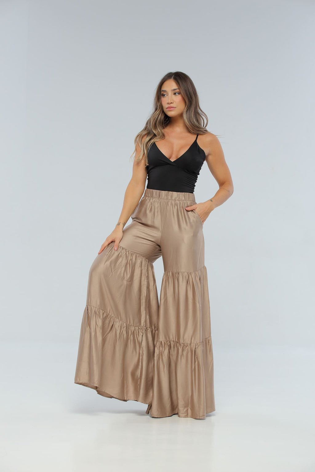 Pantalón Camel Recogidos