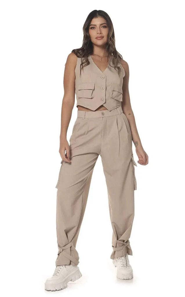 Pantalón Camel Sastre Cargo - Navissi Clothing ♡