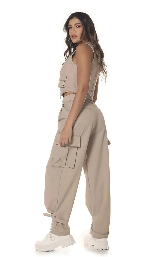 Pantalón Camel Sastre Cargo - Navissi Clothing ♡