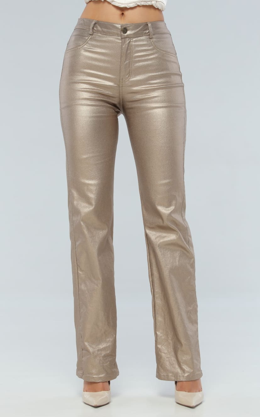Pantalón Dorado Metalic