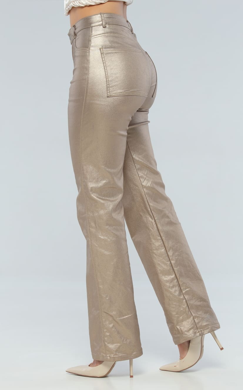 Pantalón Dorado Metalic