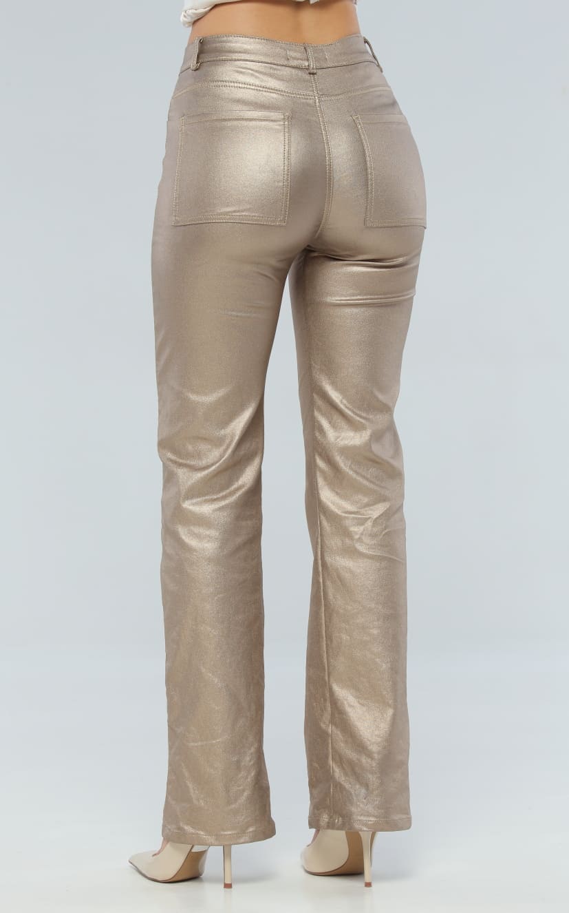 Pantalón Dorado Metalic
