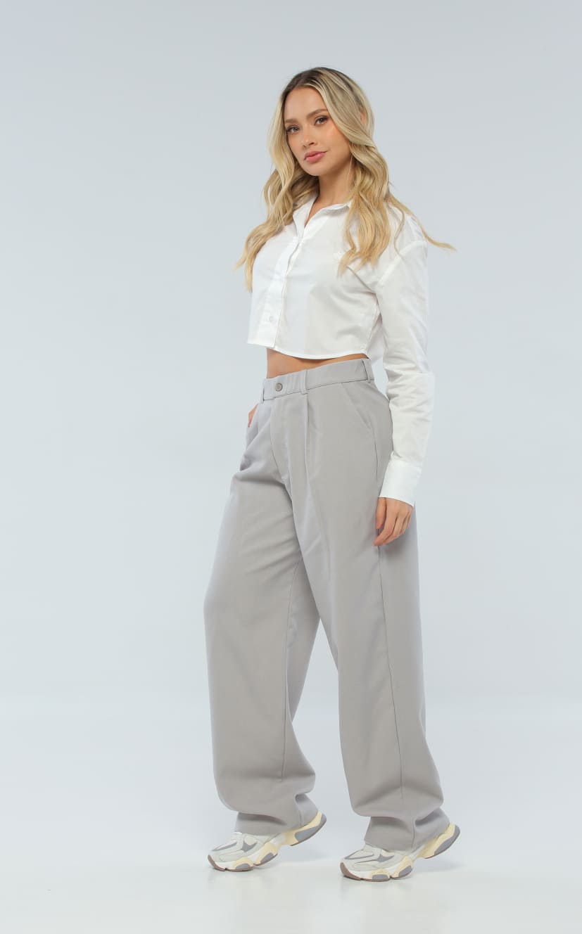 Pantalón Gris Tipo Sastre