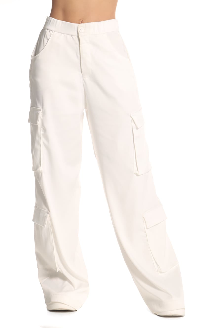 Pantalón Marfil Cargo Bota Recta - Navissi Clothing ♡
