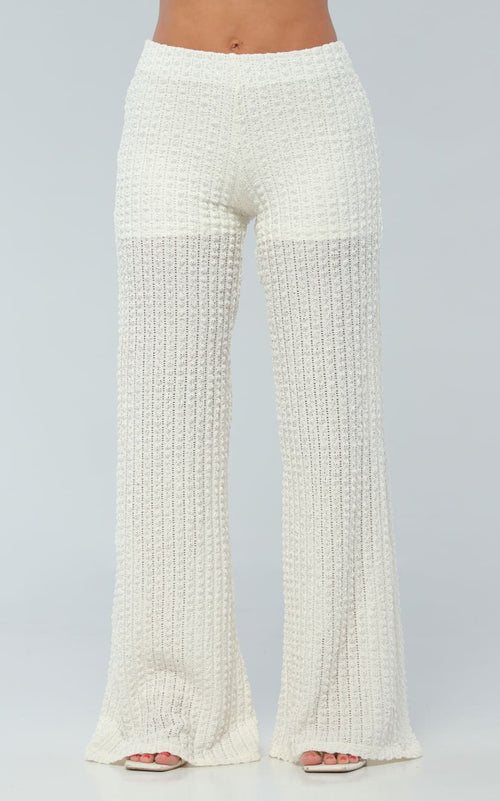 Pantalón Marfil Semi Palazzo