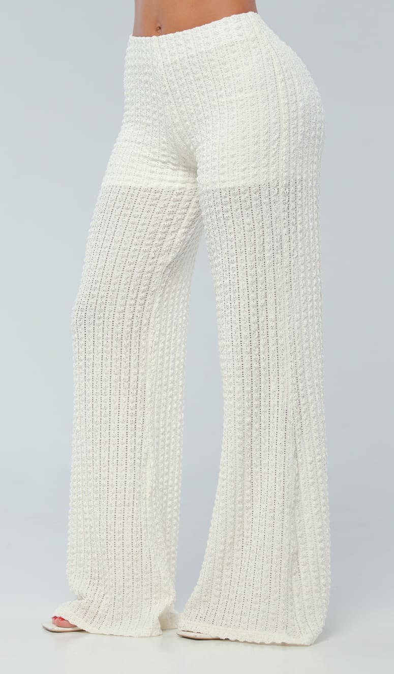 Pantalón Marfil Semi Palazzo