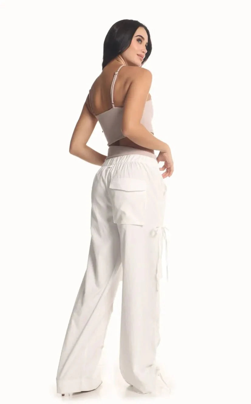 Pantalón Marfil Tiras De Amarre - Navissi Clothing ♡