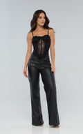 Pantalón Negro Cuerina