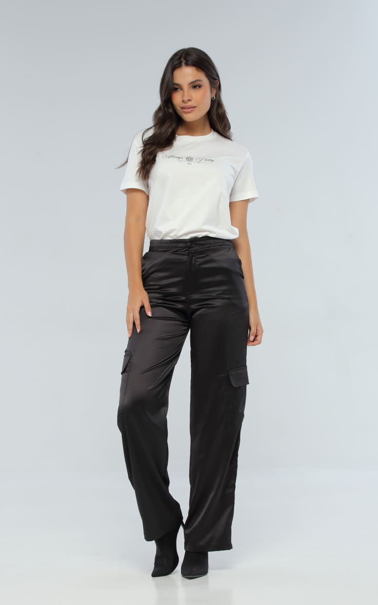 Pantalón Negro Satín