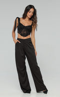Pantalón Negro Bota Recta - Navissi