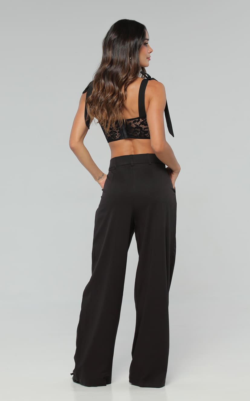 Pantalón Negro Bota Recta - Navissi