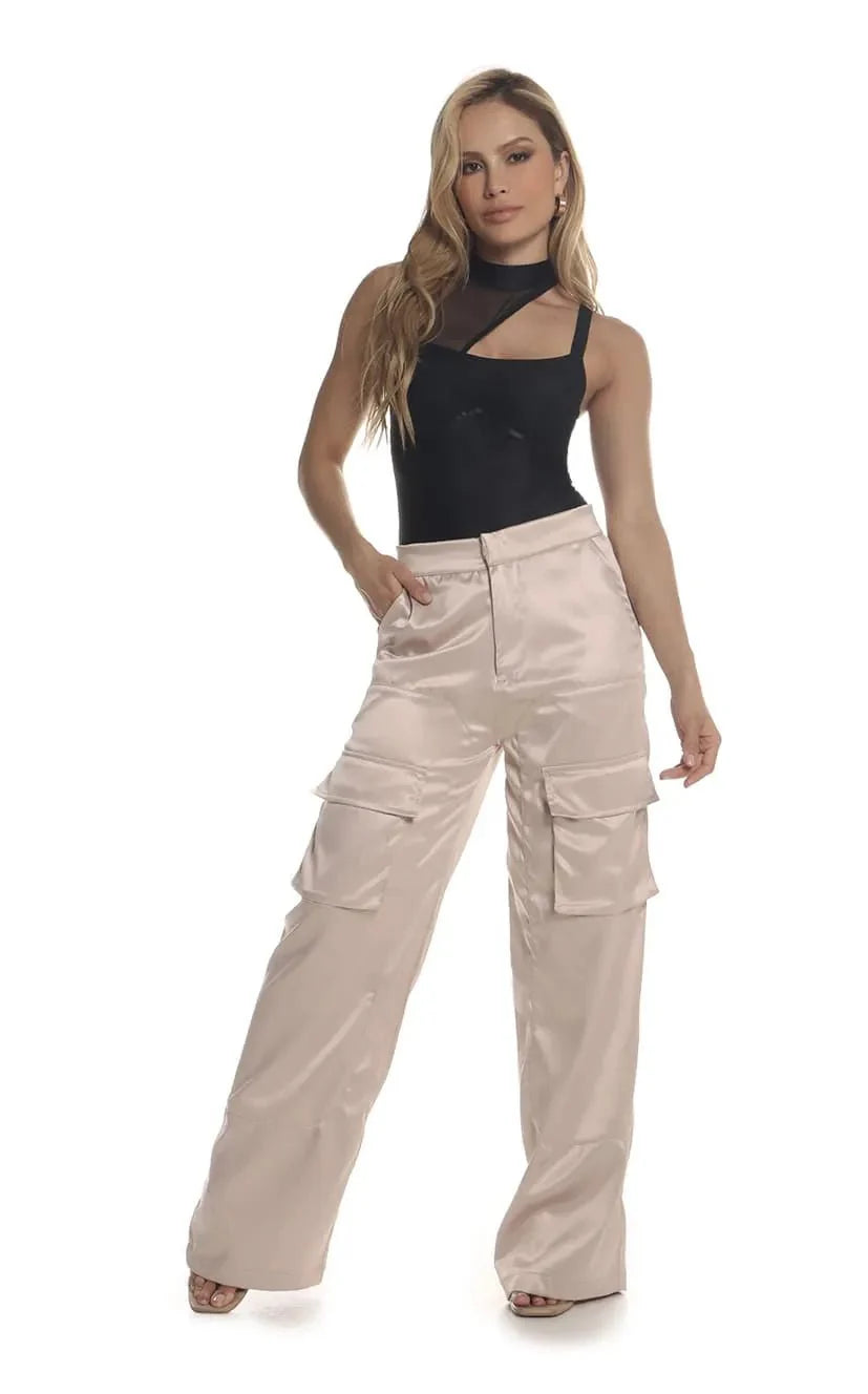 Pantalón Rosa Bolsillos Cargo - Navissi Clothing ♡