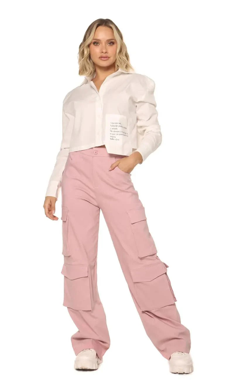 Pantalón Rosa Viejo Cargo - Navissi Clothing ♡