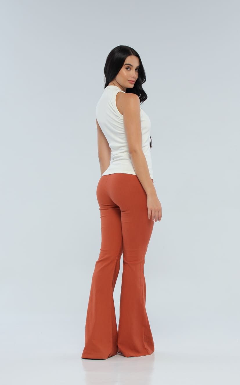 Pantalón Terracota En Lino