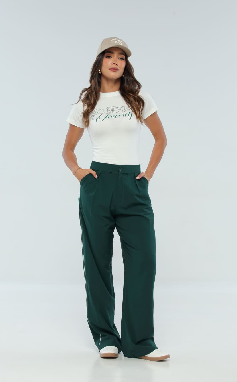 Pantalón Verde Líneas Laterales