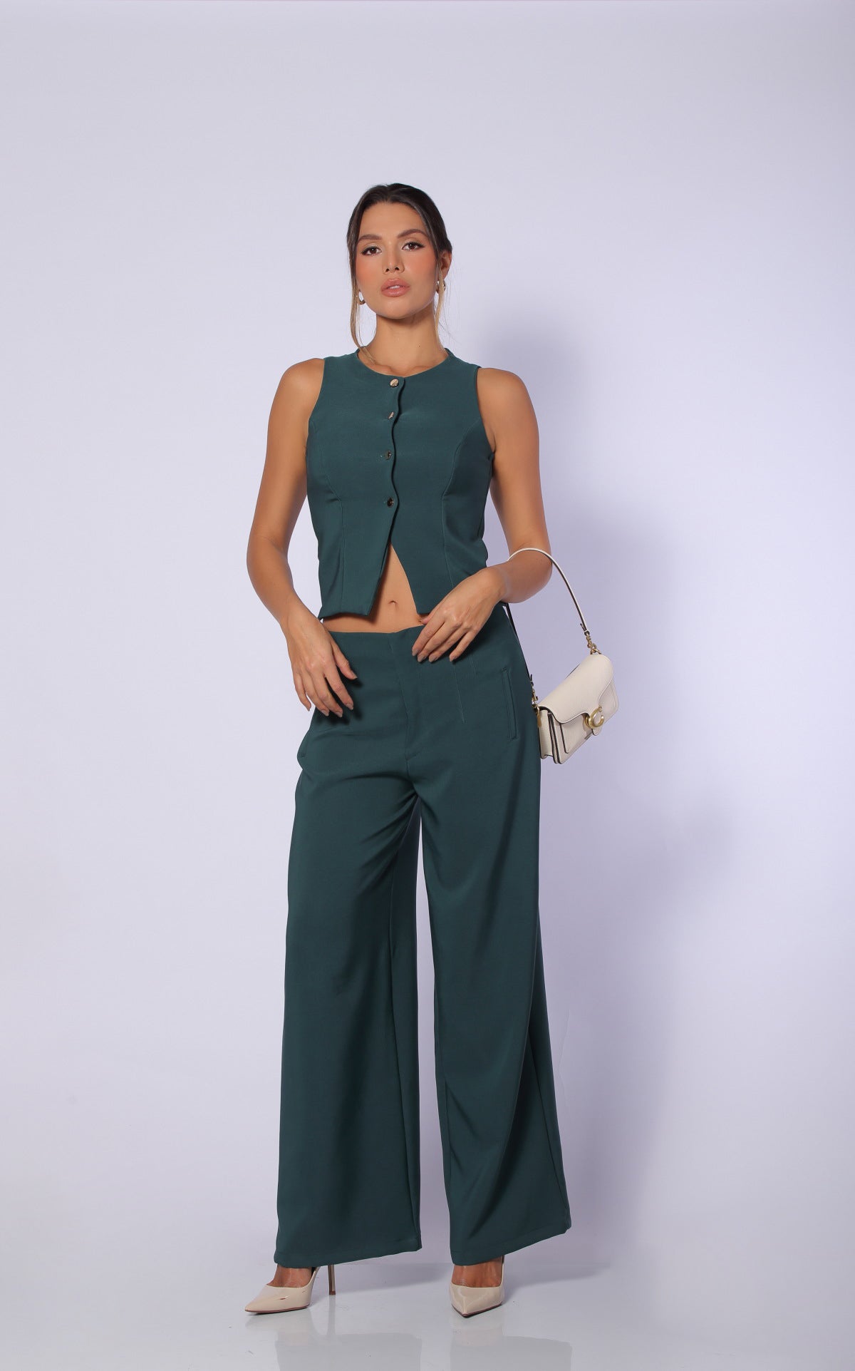 Pantalón Verde Tiro Alto