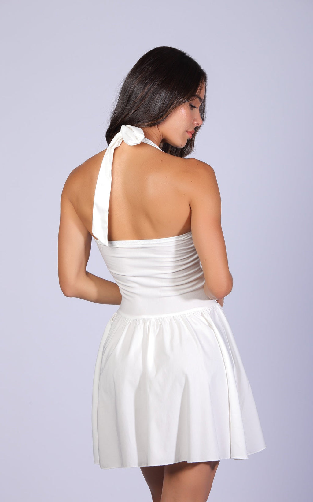Ivory Stretch Ruffle-Detail Dress by Navissi