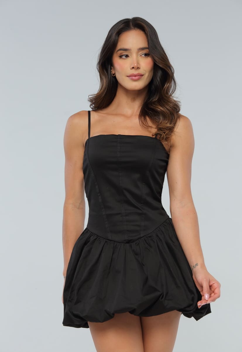 Vestido Negro Globo