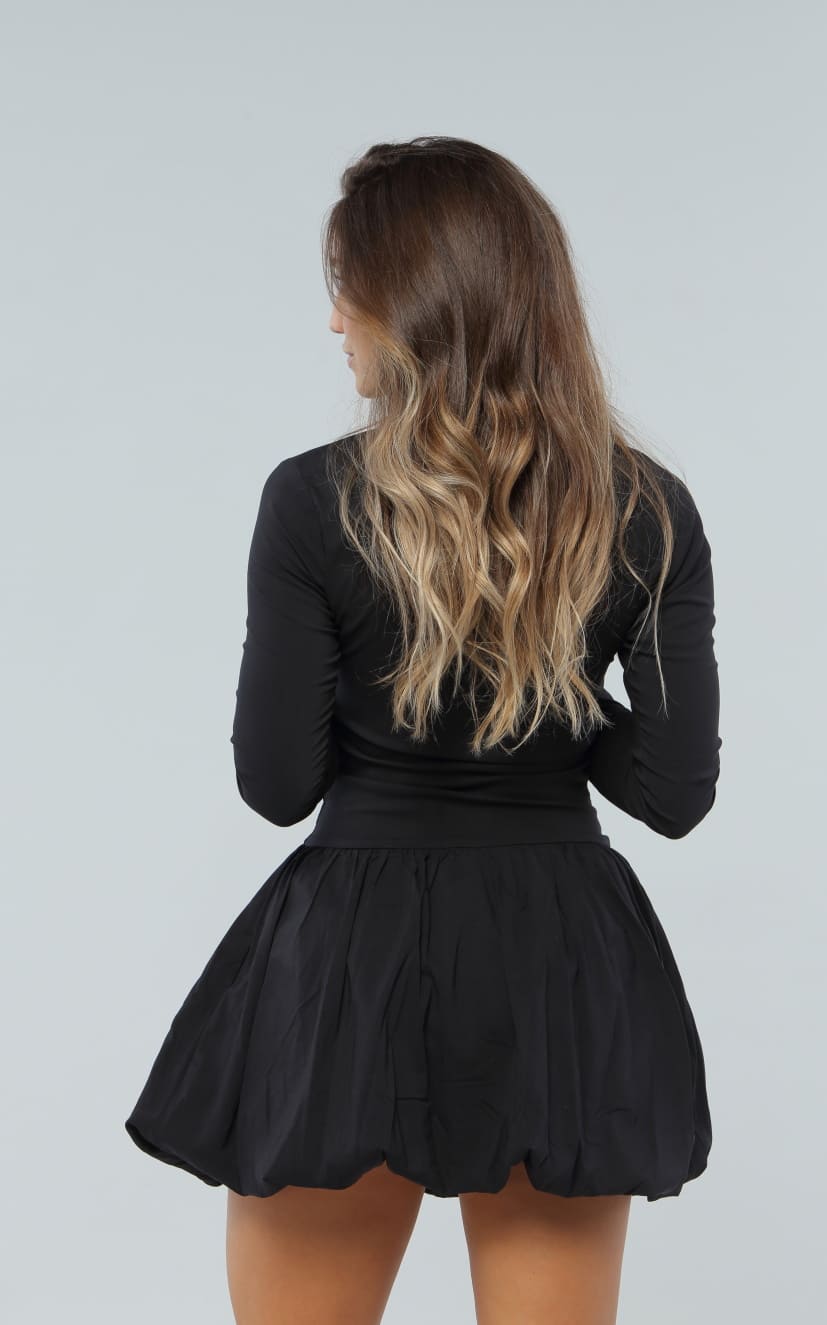 Vestido Negro Globo