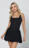 Vestido Negro Globo En Punta Navissi