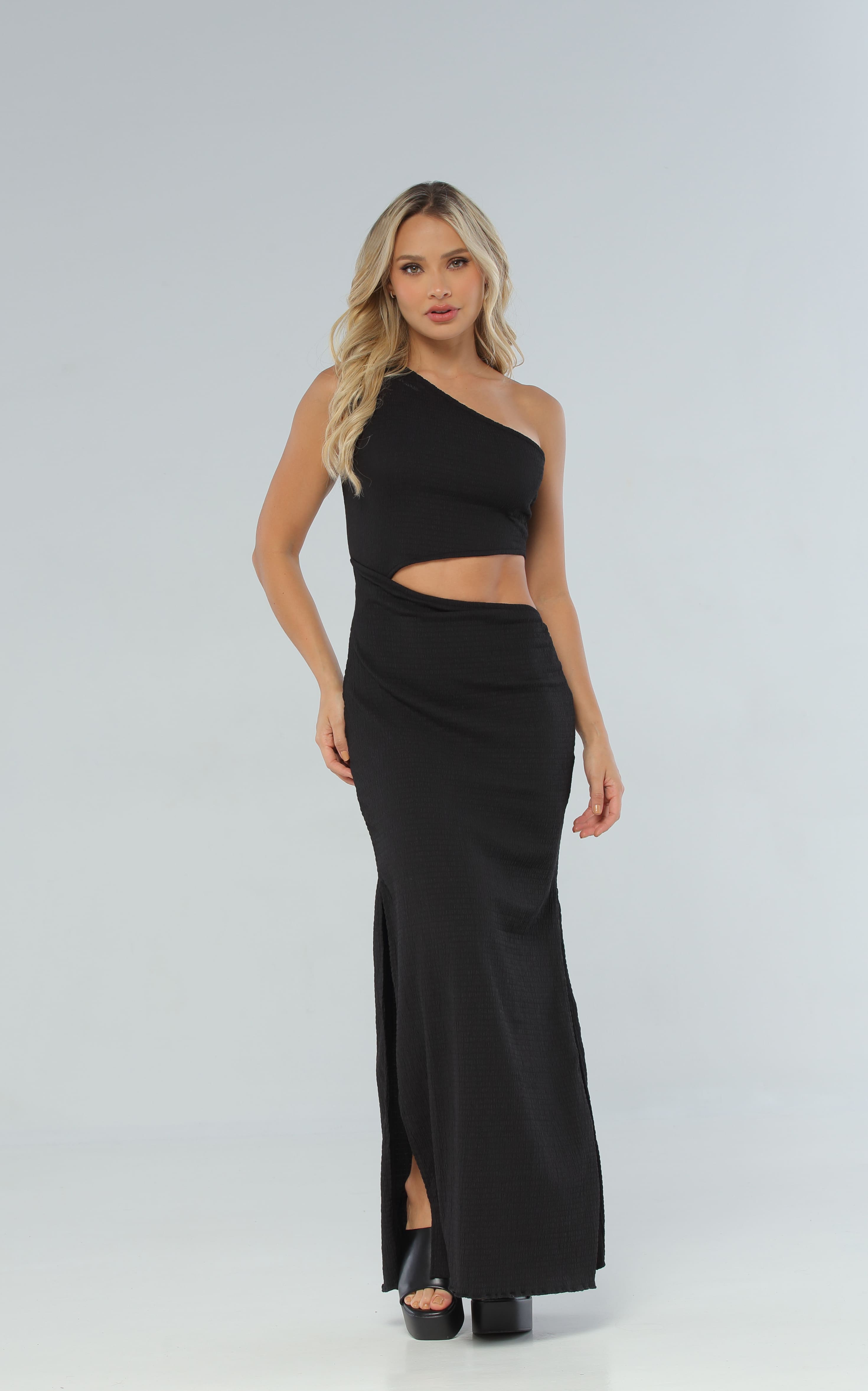 Vestido Negro Largo Abertura