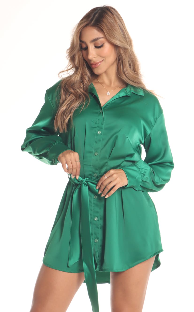 Vestido Verde Esmeralda Camisero - Navissi Clothing ♡