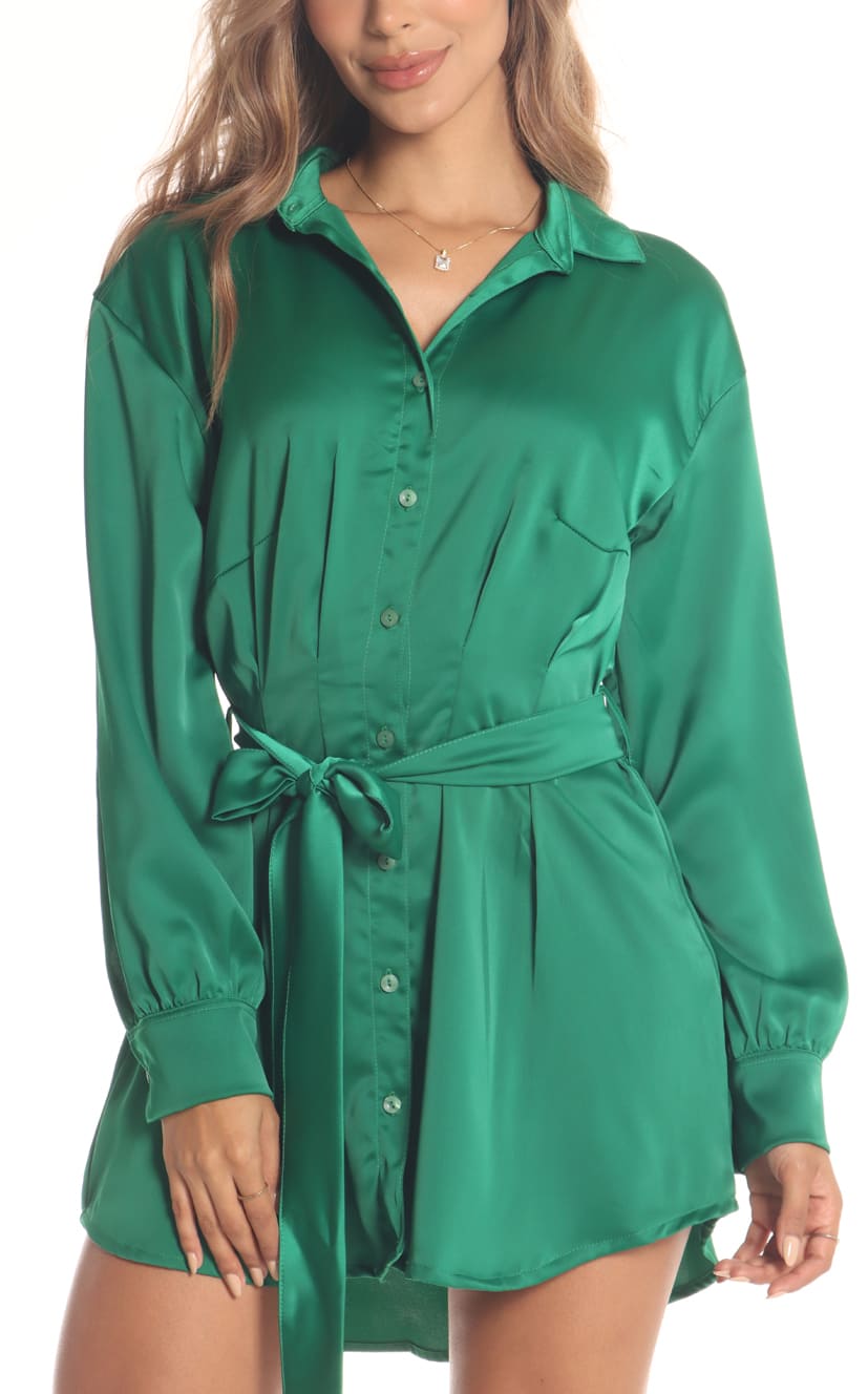 Vestido Verde Esmeralda Camisero - Navissi Clothing ♡