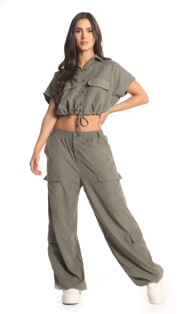 Blusa Camisera Verde Militar - Navissi Clothing ♡