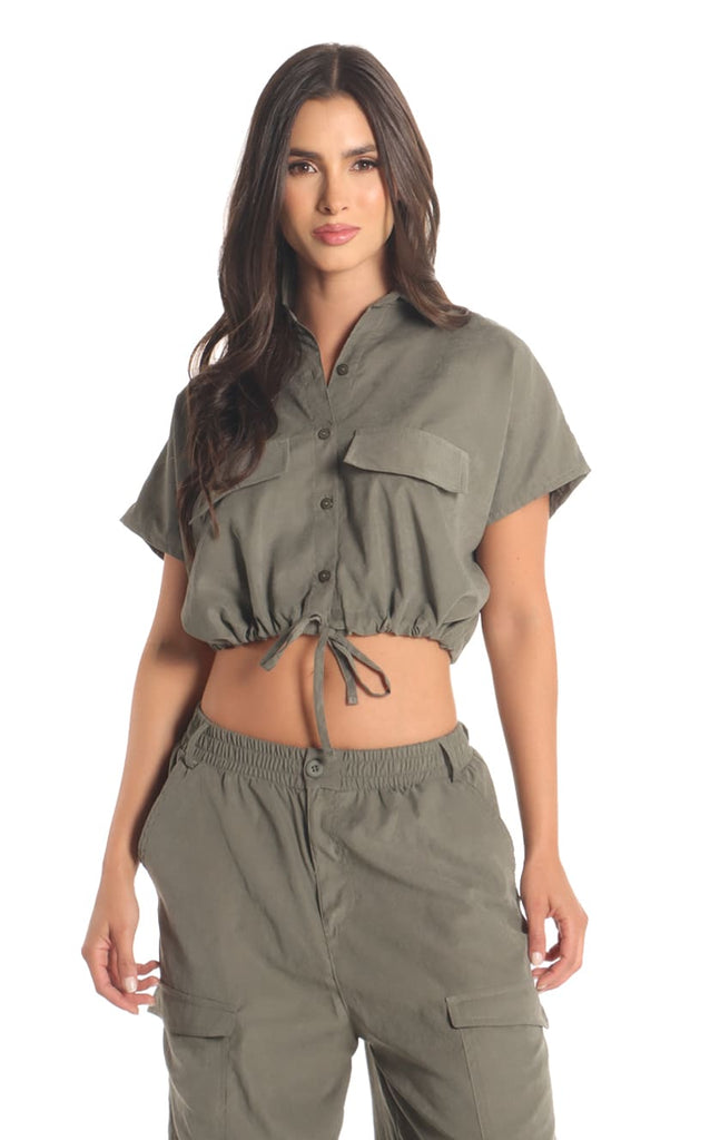 Blusa Camisera Verde Militar - Navissi Clothing ♡