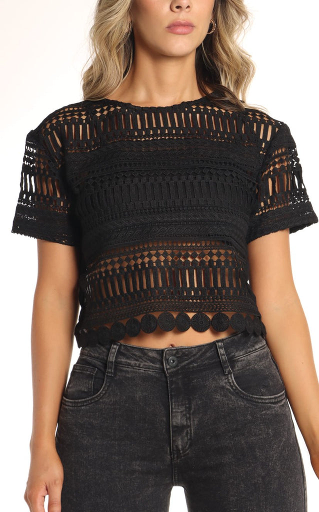 Blusa Negra Cropped - Navissi Clothing ♡