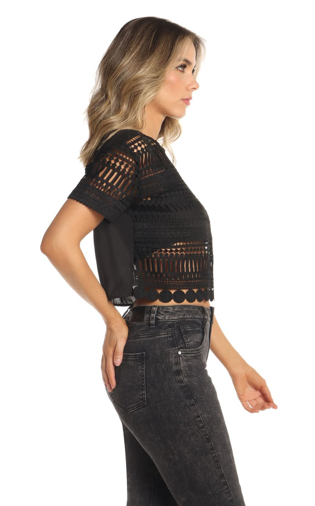 Blusa Negra Cropped - Navissi Clothing ♡