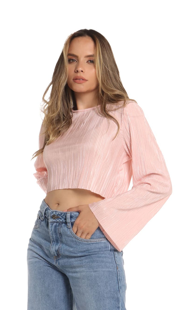 Blusa Rosa Manga Campana - Navissi Clothing ♡