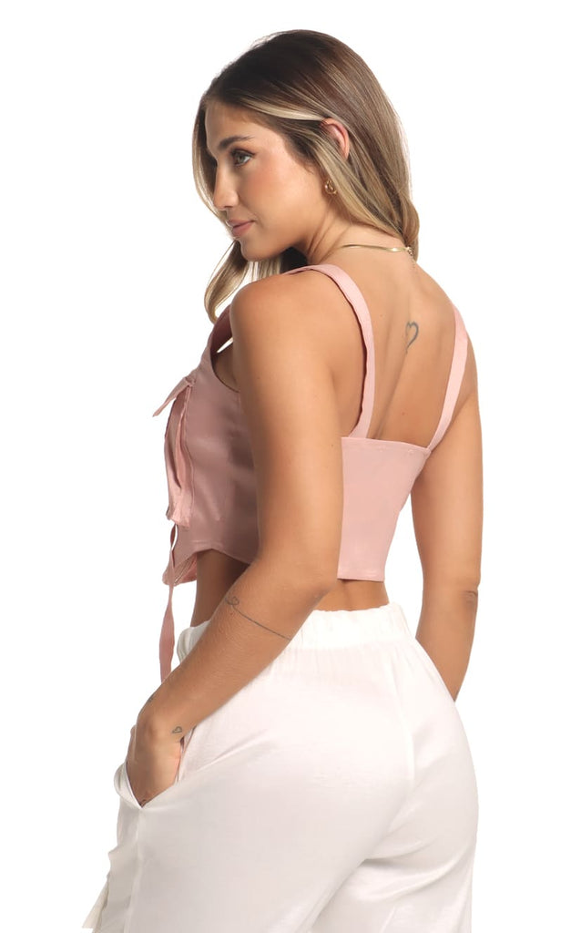 Blusa Rosada Tipo Cropped Cargo - Navissi Clothing ♡