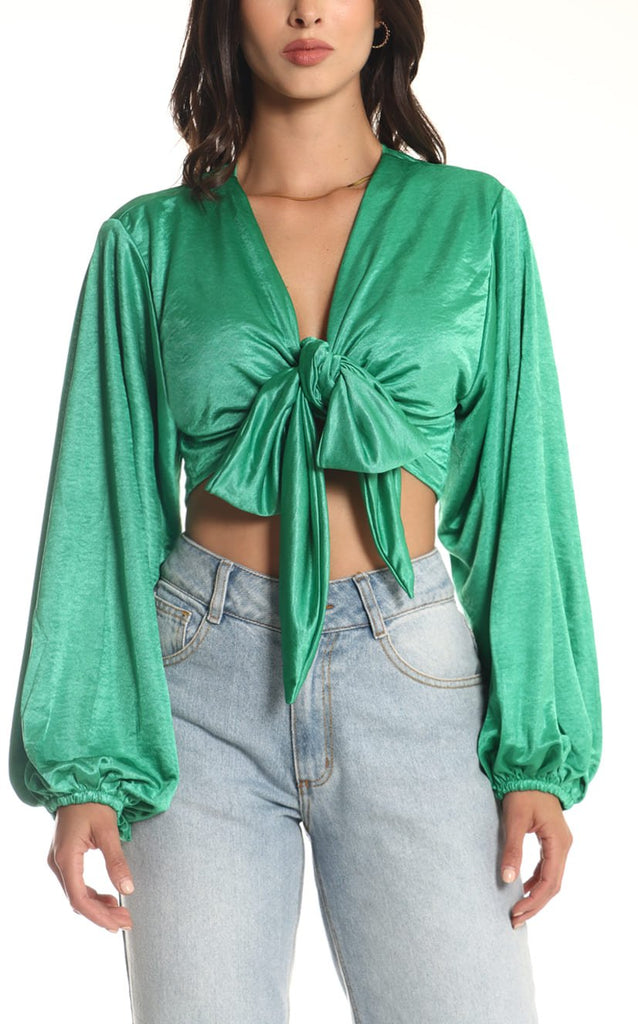 Blusa Verde Esmeralda Amarre - Navissi Clothing ♡