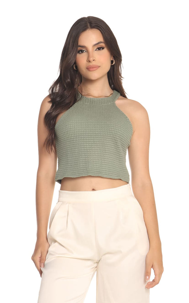 Blusa Verde Pistacho Cropped - Navissi Clothing ♡