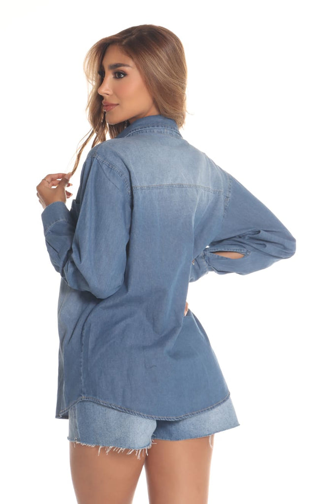 Camisa Azul Denim - Navissi Clothing ♡