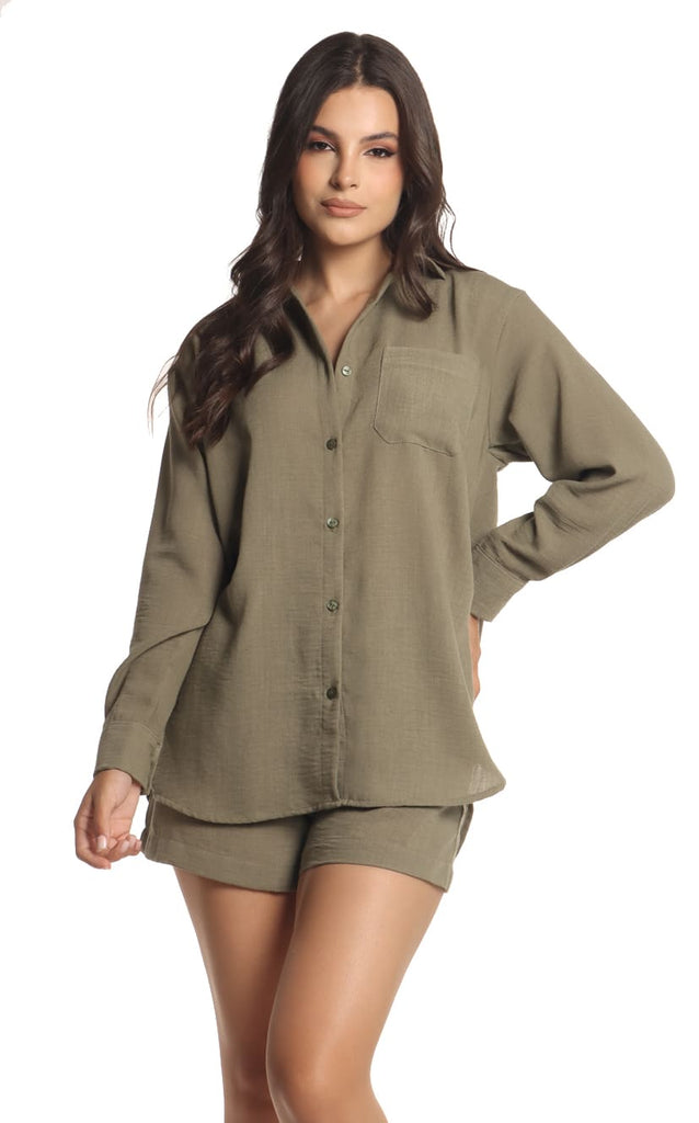 Camisa Básica Verde Militar - Navissi Clothing ♡