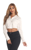 Camisa Marfil Bolsillos Cargos - Navissi Clothing ♡