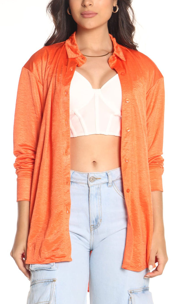 Camisa Naranja Manga Larga - Navissi Clothing ♡