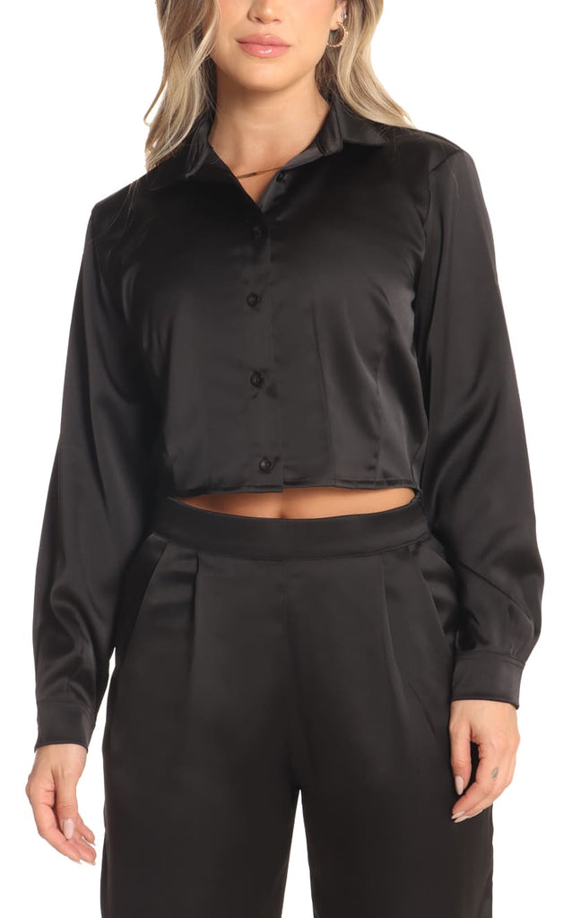 Camisa Negra Cropped - Navissi Clothing ♡