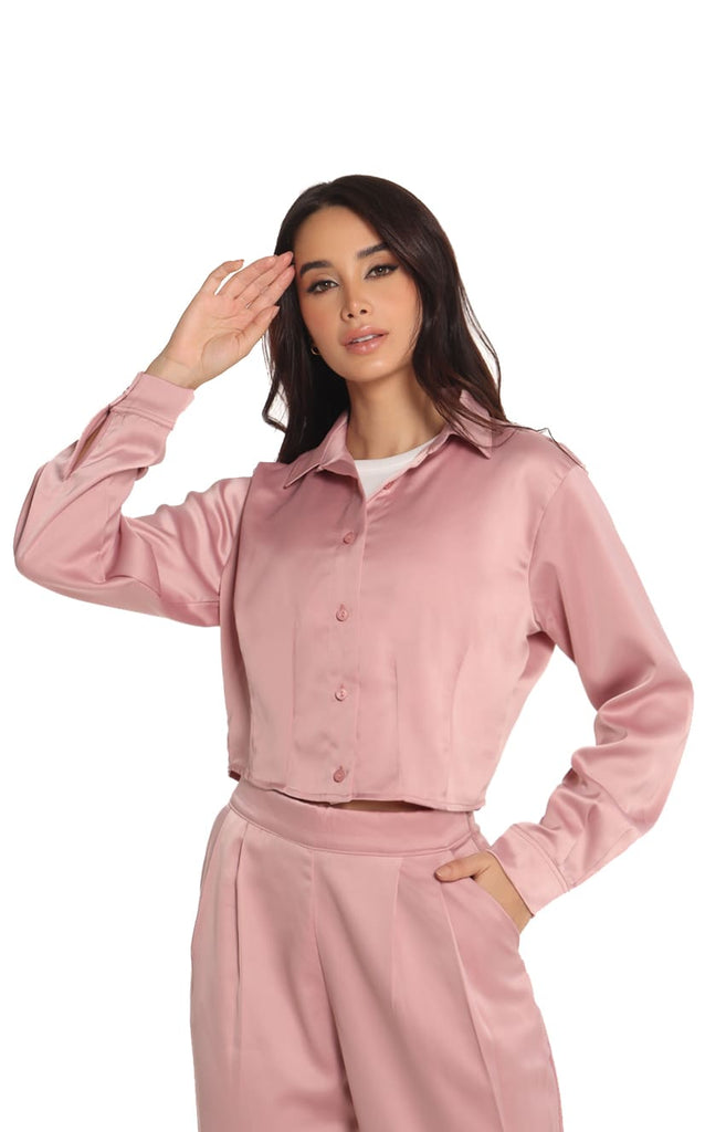 Camisa Rosa Viejo Cropped - Navissi Clothing ♡