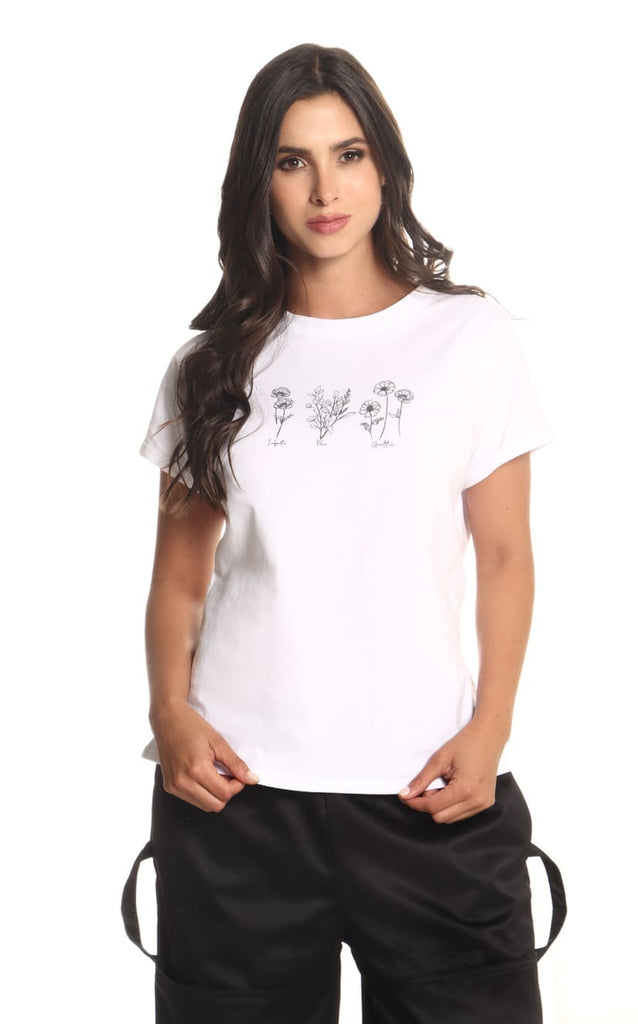 Camiseta Blanca Manga Rodada - Navissi Clothing ♡