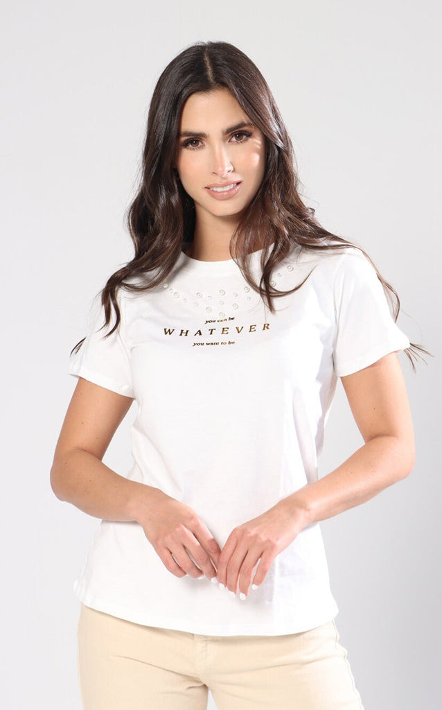 Camiseta Crema Estampado - Navissi Clothing ♡