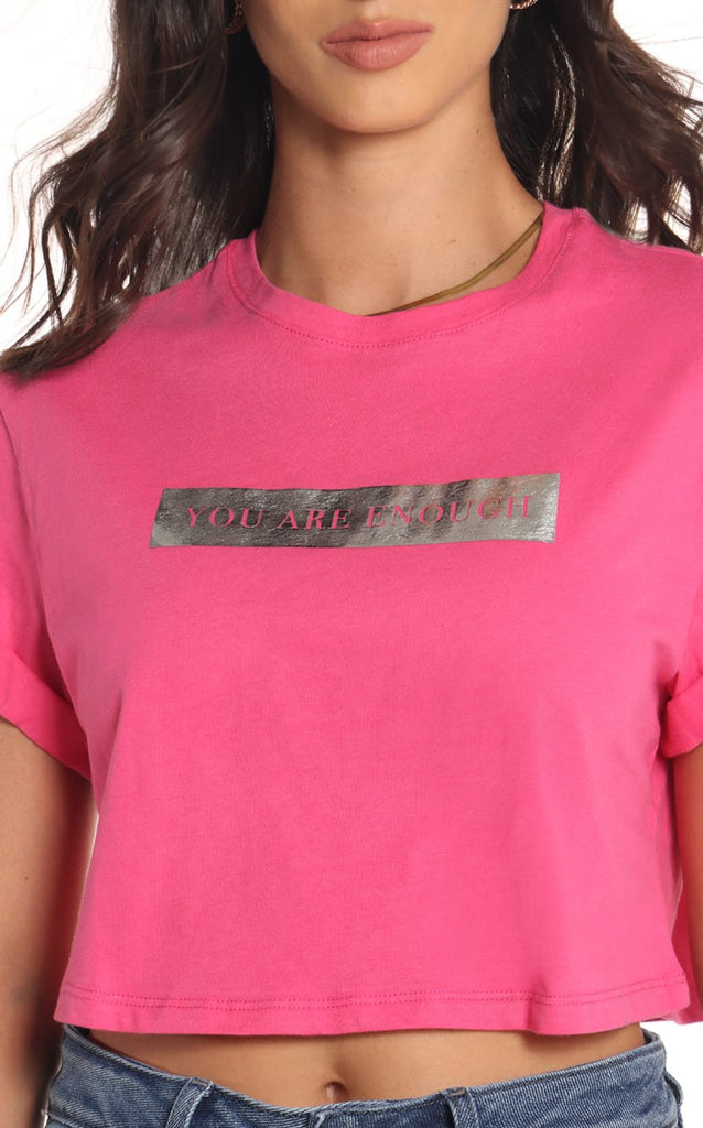 Camiseta Fucsia Tipo Cropped - Navissi Clothing ♡