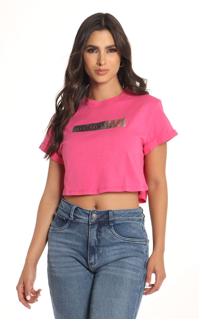 Camiseta Fucsia Tipo Cropped - Navissi Clothing ♡