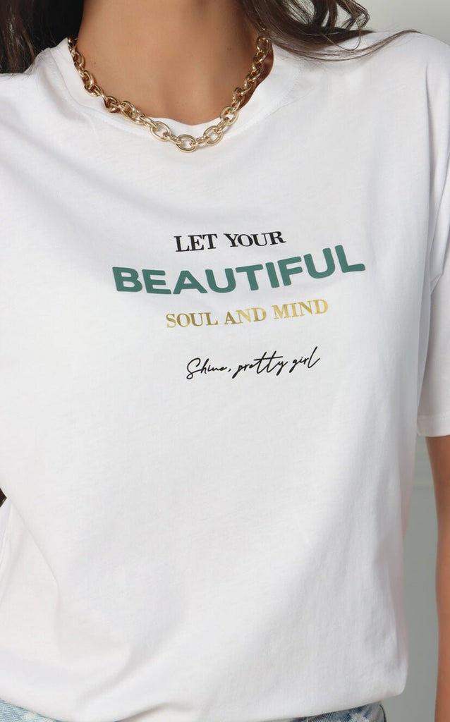 Camiseta Marfil Beautiful - Navissi Clothing ♡