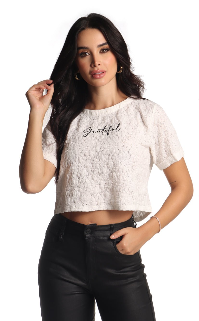 Camiseta Marfil Cropped - Navissi Clothing ♡